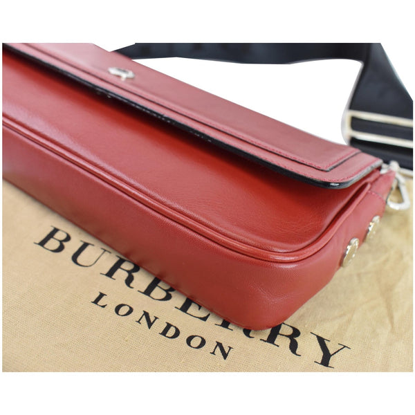 BURBERRY Small Pochette Leather Shoulder Bag Red