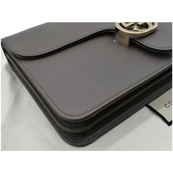 GUCCI Interlocking GG Calfskin Leather Crossbody Bag Grey 510303