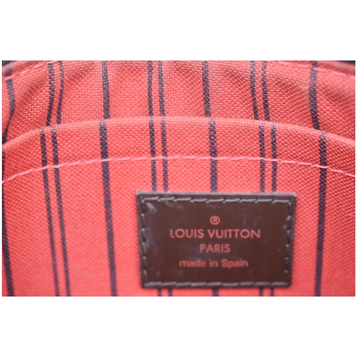 Louis Vuitton Small Damier Ebene Neverfull Pochette PM Wristlet Pouch  81lv39s