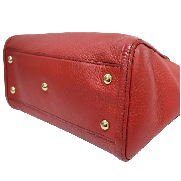 GUCCI Soho Leather Top Handle Shoulder Bag Red 369176