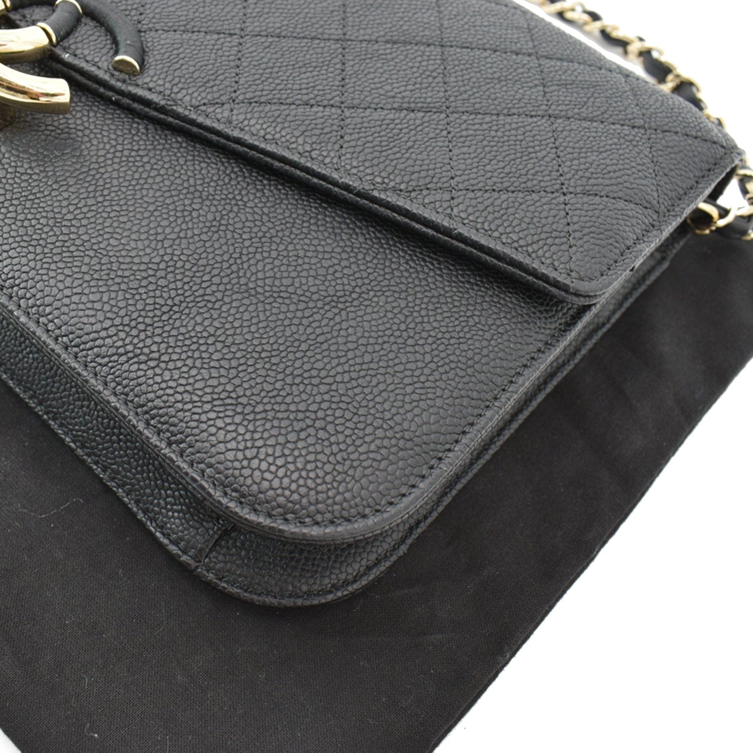 Chanel Black Caviar Quilted Leather Cuba Top Handle Crossbody Bag Chanel