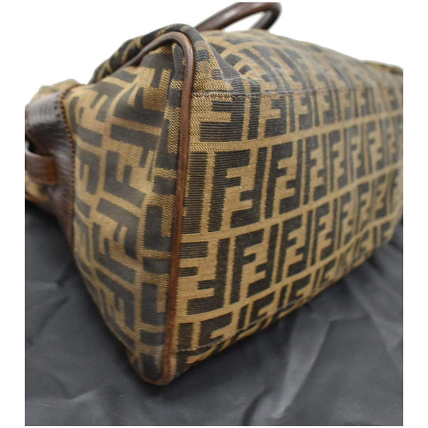 Fendi De Jour Large Zucca Tobacco Canvas Large Tote corner used