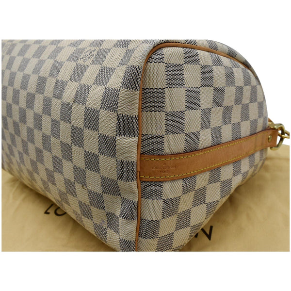 LOUIS VUITTON Speedy 30 Bandouliere Damier Azur Shoulder Bag White
