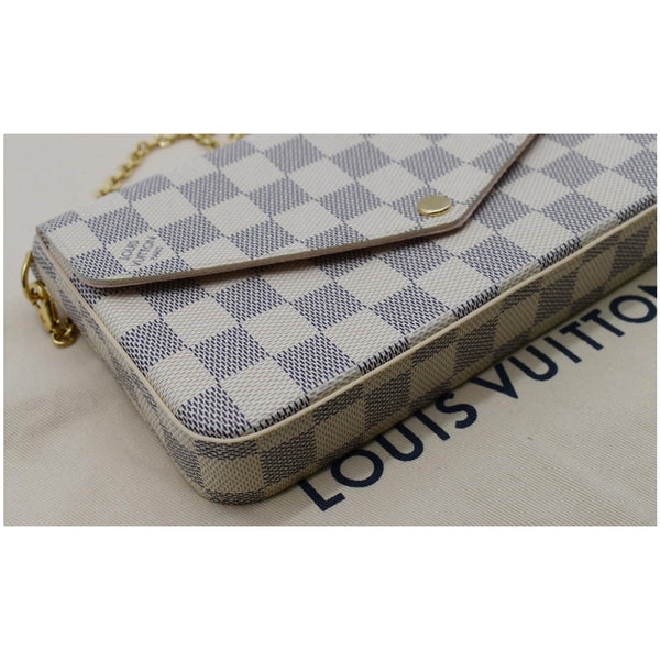 LOUIS VUITTON Felicie Pochette Damier Azur Crossbody Bag White