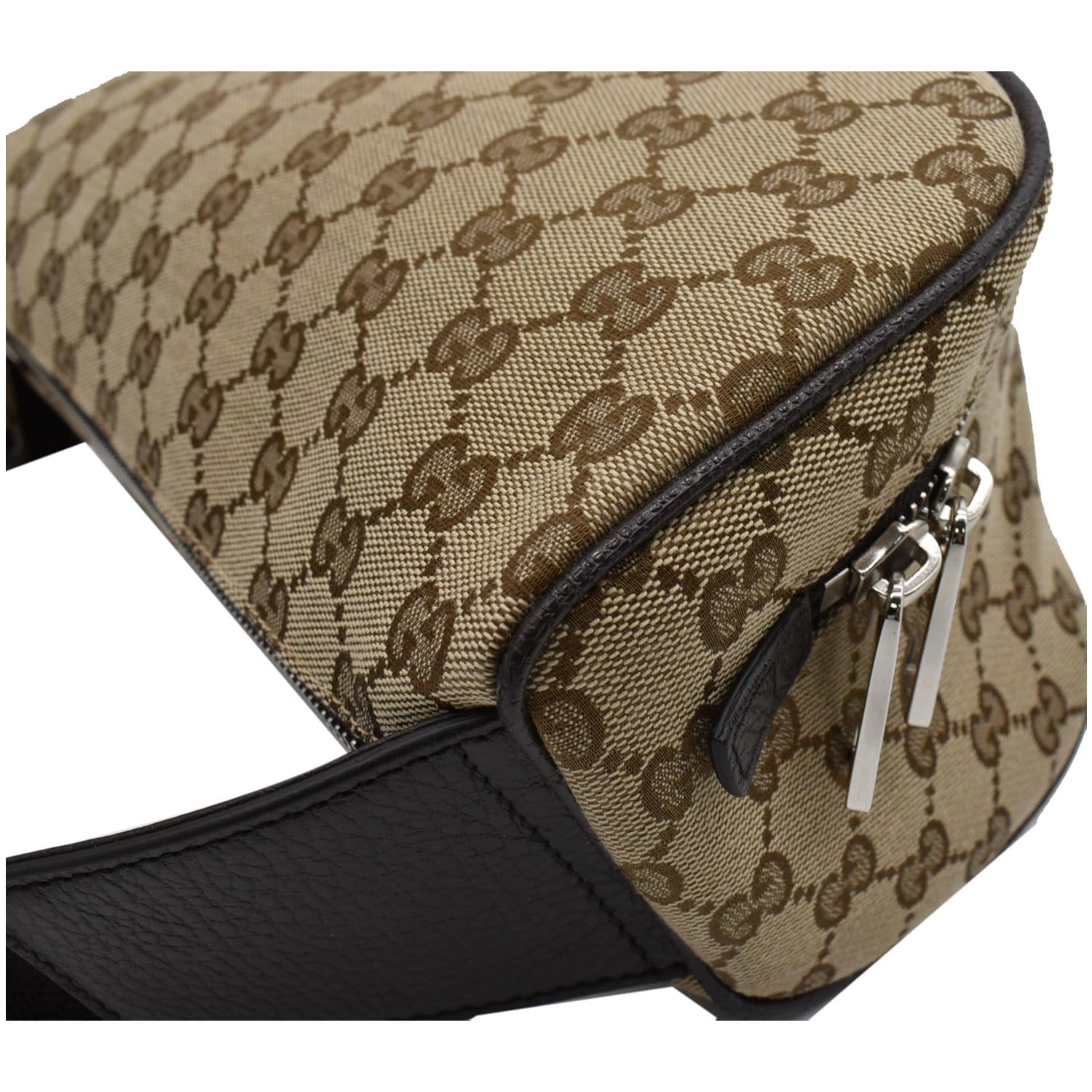 Gucci Belt Web Monogram Gg Waist Pouch Fanny Pack 239752 Beige X