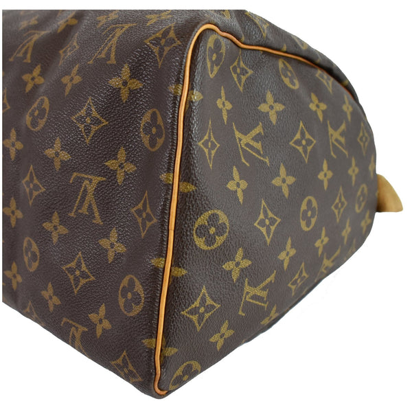 LOUIS VUITTON Speedy 35 Monogram Canvas Satchel Handbag Brown