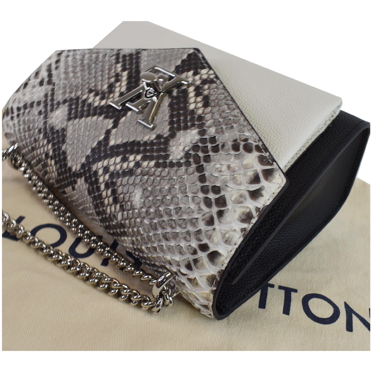 Louis Vuitton Mylockme Handbag Leather BB Black 21810151