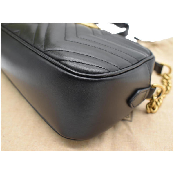 GUCCI GG Marmont Matelasse Small Leather Crossbody Bag Black