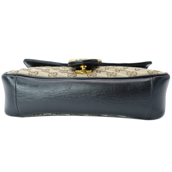 GUCCI GG Marmont Small Matelasse Canvas Shoulder Bag Black 443497