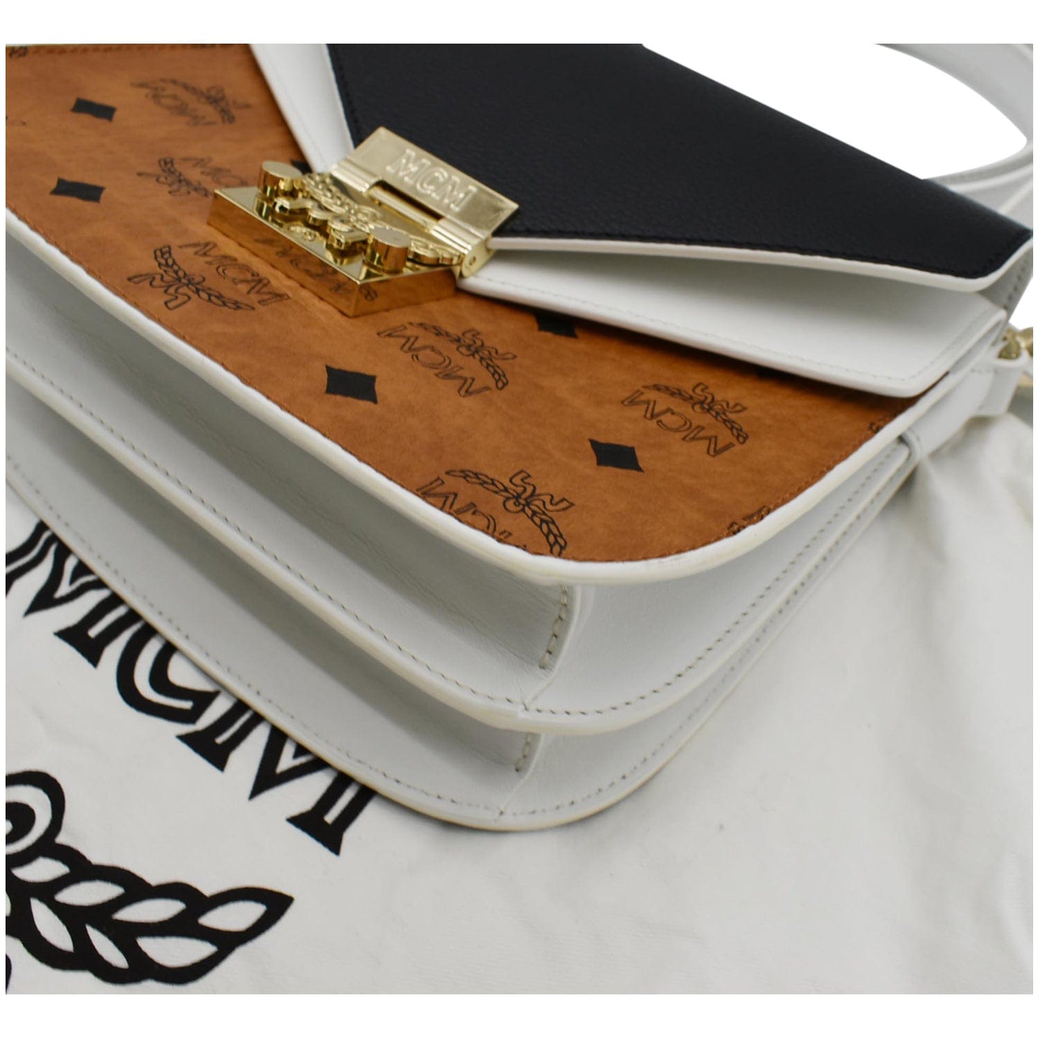 MCM Small Visetos Leather Crossbody Bag - White Crossbody Bags, Handbags -  W3046203