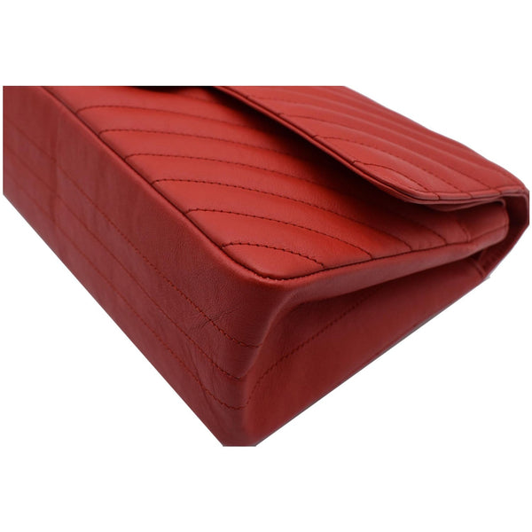 CHANEL 2.55 Reissue Double Flap Chevron Leather Shoulder Bag Red