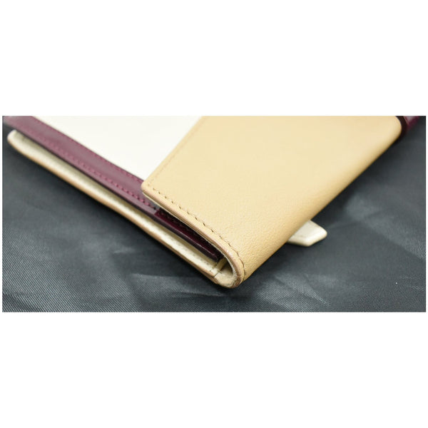 FENDI Tricolor Leather Fendista Envelope Clutch Beige