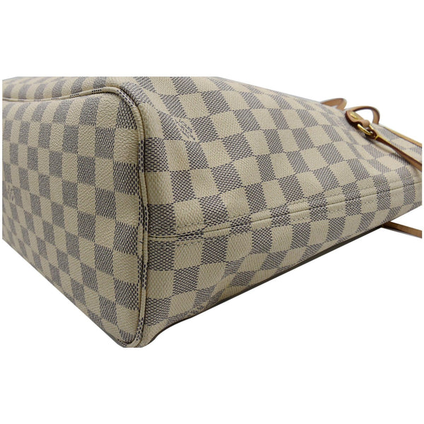 LOUIS VUITTON Neverfull MM Damier Azur Tote Shoulder Bag White