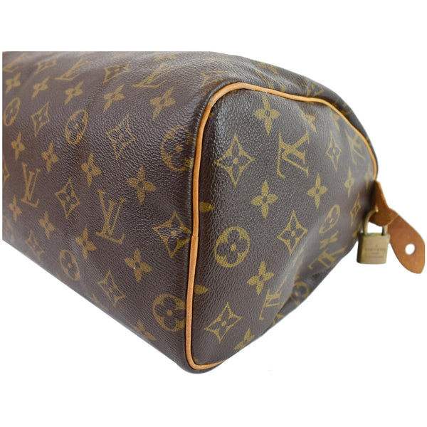Louis Vuitton Speedy 25 Monogram Canvas Satchel Bag - brown texture