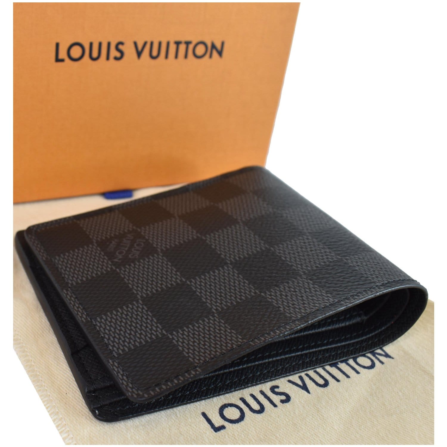 LOUIS VUITTON Damier Graphite Canvas Multiple Wallet Black