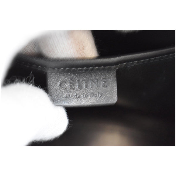 CELINE Micro Luggage Bi-Color Lizard Calfskin Tote Bag Black