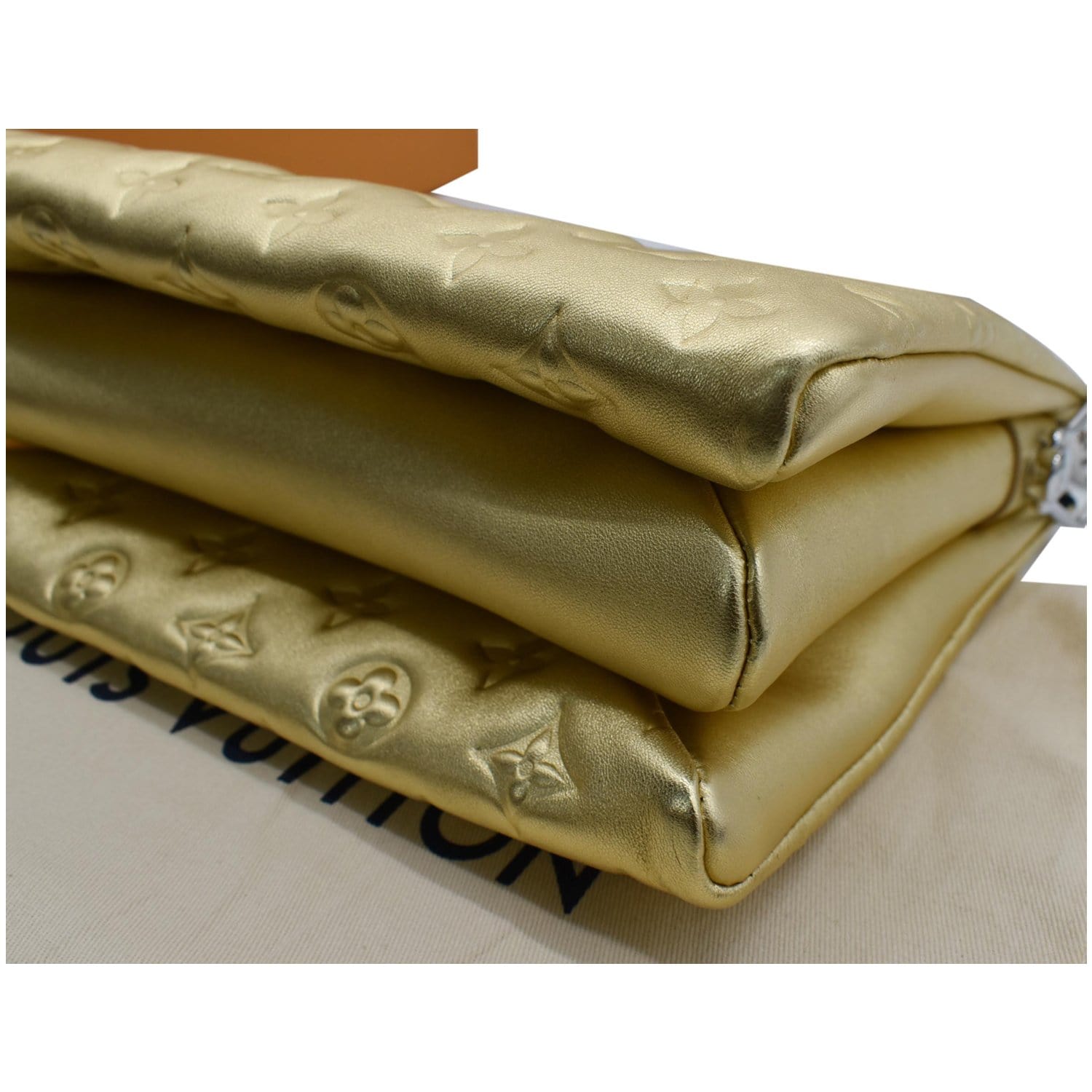 LOUIS VUITTON Coussin PM Monogram Embossed Shoulder Bag Gold - 20% OFF