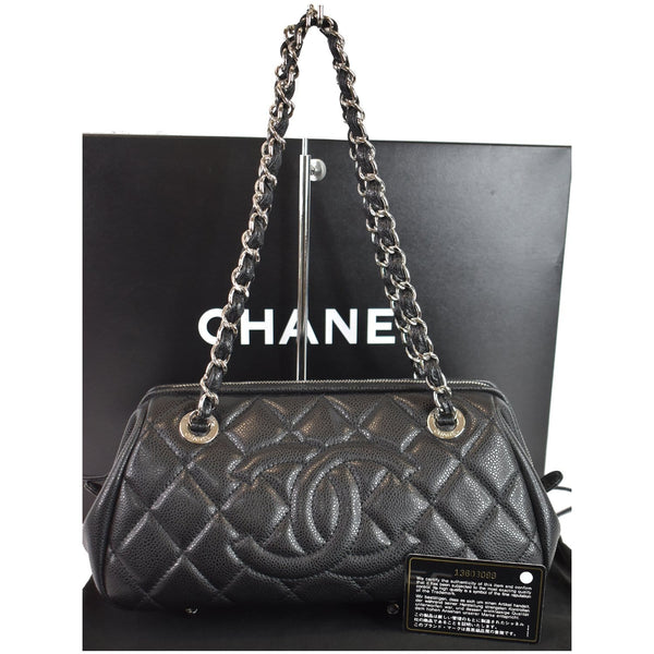 Chanel Timeless CC Quilted Caviar Bowler Bag front view