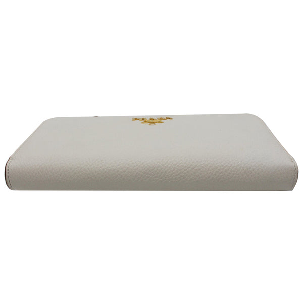 PRADA Saffiano Leather Long Wallet White