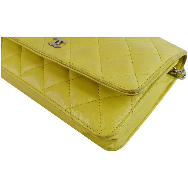 Chanel Wallet On Chain Lambskin Leather Bag flap edge