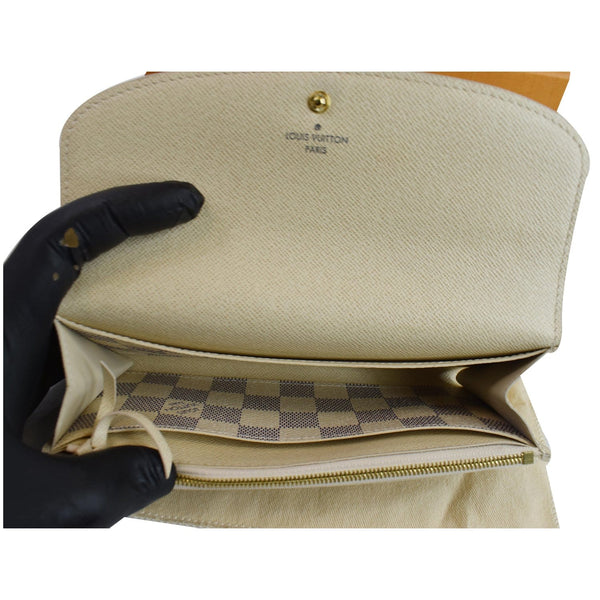 LOUIS VUITTON Emilie Damier Azur Wallet White