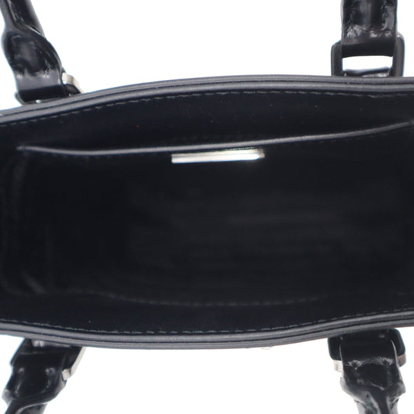 Prada Small Brushed Leather Tote Shoulder Bag Black - DDH