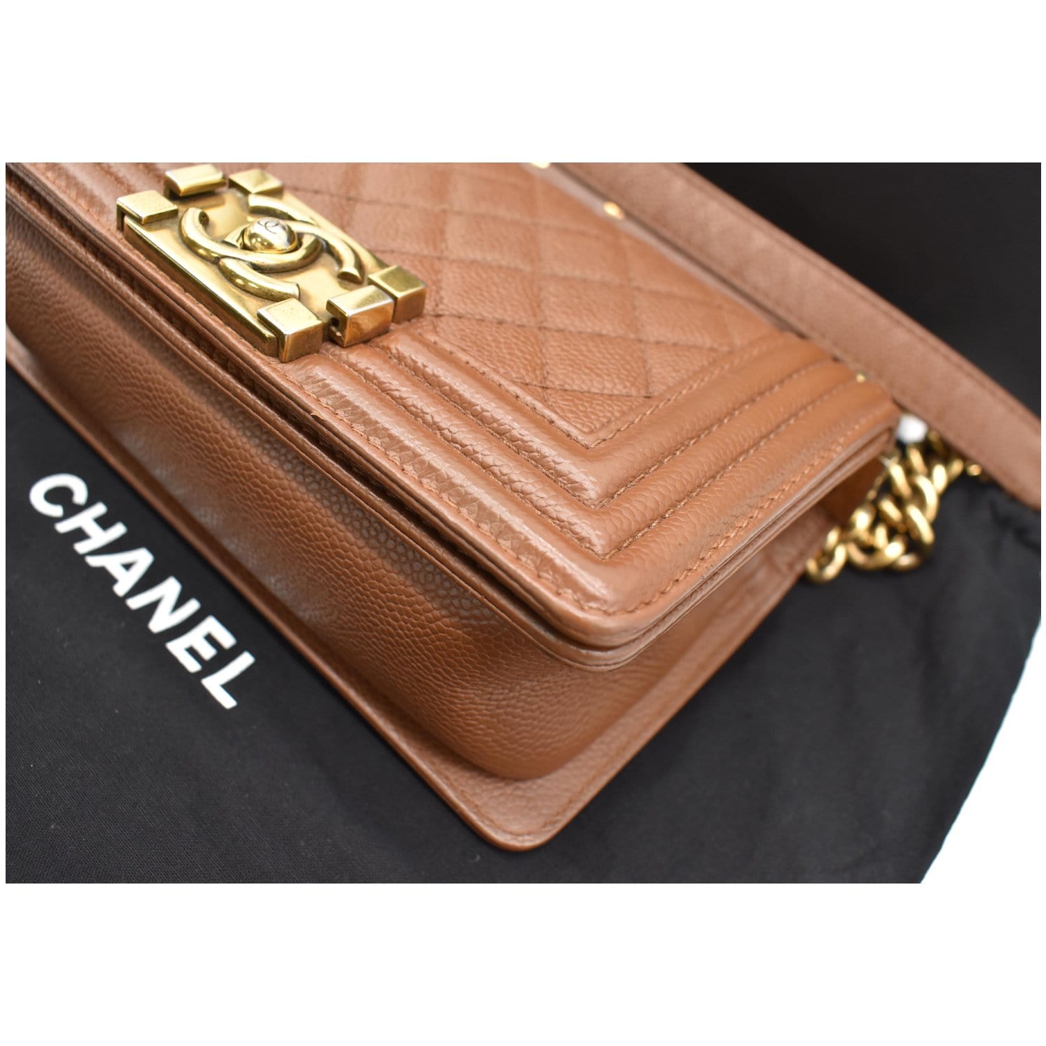 Chanel Small Boy CC Chain Leather Shoulder Bag - DDH