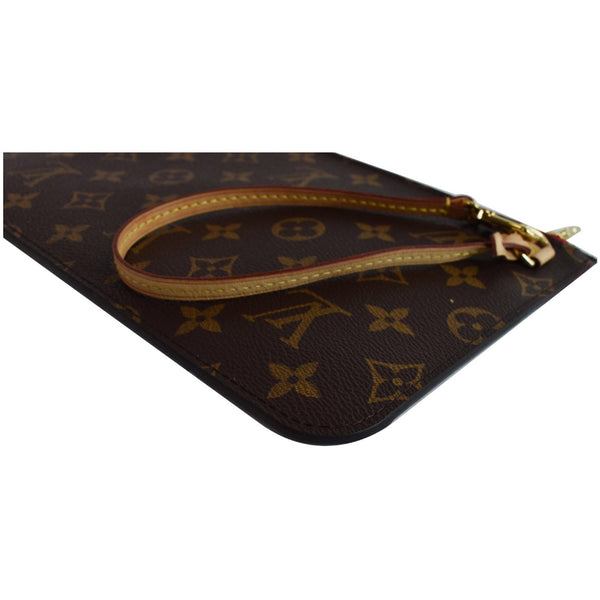LOUIS VUITTON Pochette Wristlet Pouch Monogram Canvas Neverfull MM Brown