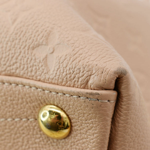 LOUIS VUITTON V MM Monogram Empreinte Tote Shoulder Bag Rose