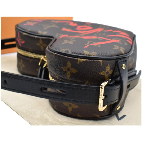 LOUIS VUITTON Sac Coeur Heart Monogram Canvas Crossbody Bag Brown