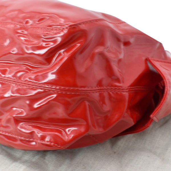 VALENTINO Nuage Bow Patent Leather Tote Bag Red