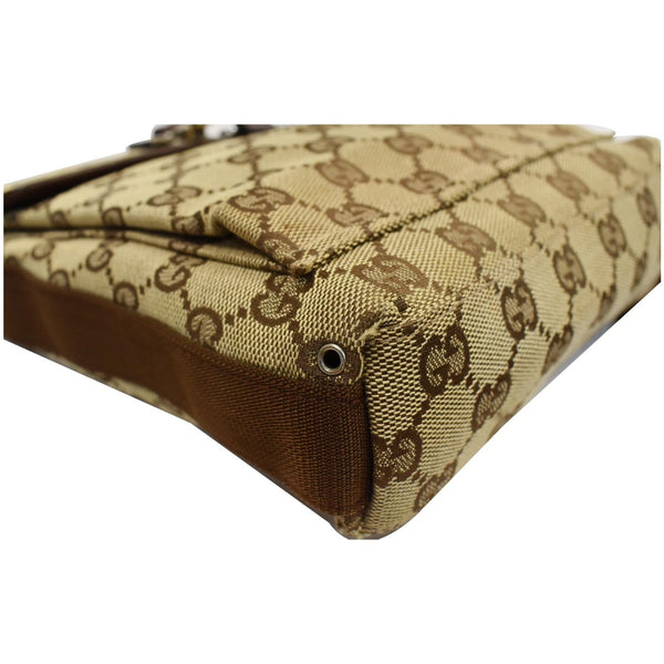 Gucci Monogram Canvas Small Messenger Bag bottom edge