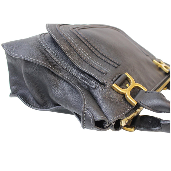 CHLOE Medium Marcie Calfskin Leather Satchel Bag Black