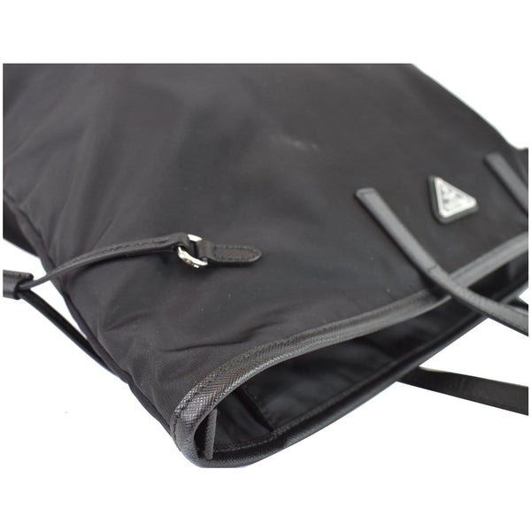 PRADA Vela Side-Cinch Nylon Tote Shoulder Bag Black