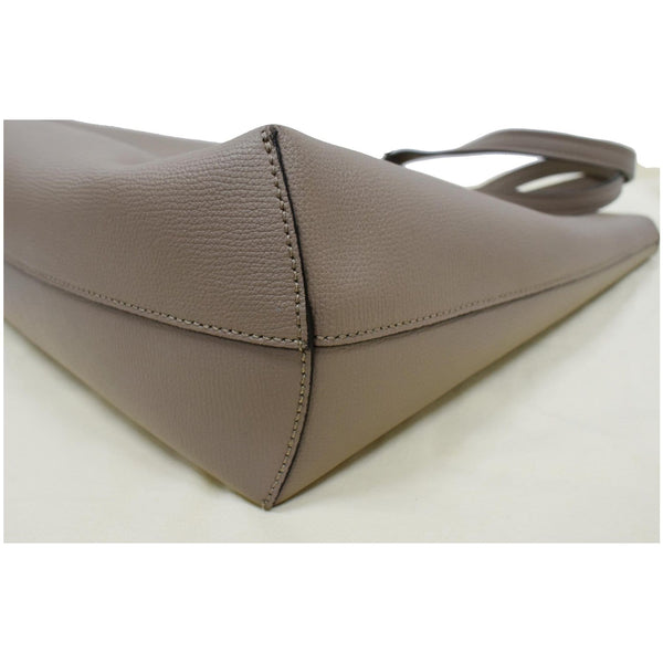 FENDI F Logo Calfskin Leather Shopping Tote Bag Taupe - Final Sale