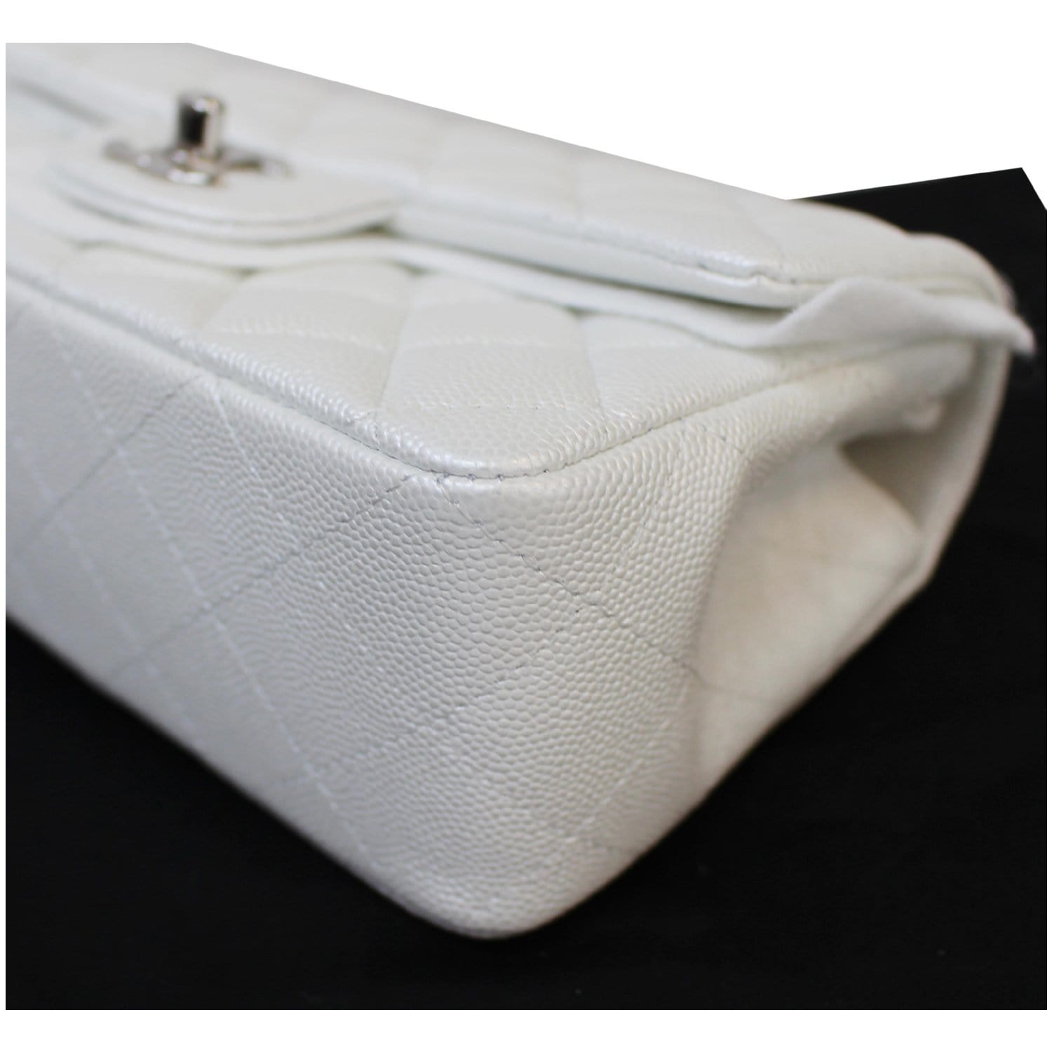 chanel white top handle bag