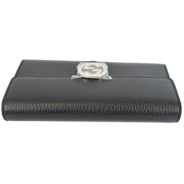 GUCCI GG Interlocking Continental Leather Wallet Black 598166