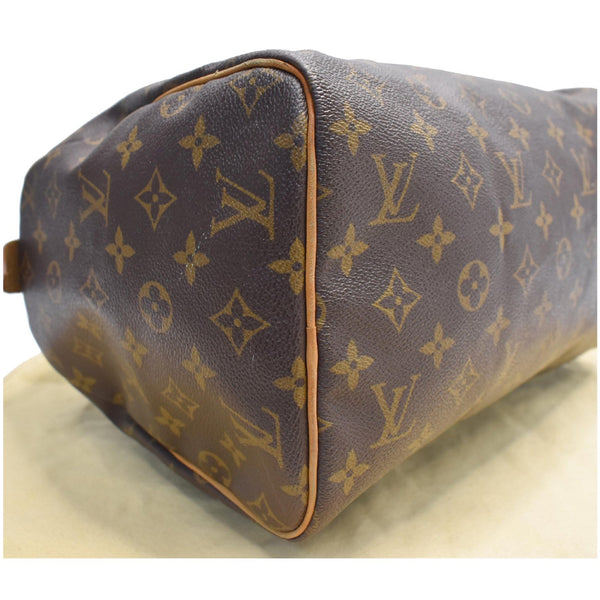 LOUIS VUITTON Speedy 30 Monogram Canvas Satchel Bag Brown