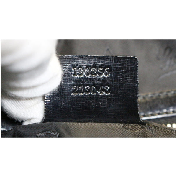 GUCCI Pop Bamboo Dialux Coated Canvas Top Handle Shoulder Bag Black 190256