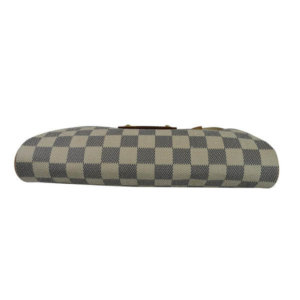 LOUIS VUITTON Pochette Eva Damier Azur Clutch Bag White