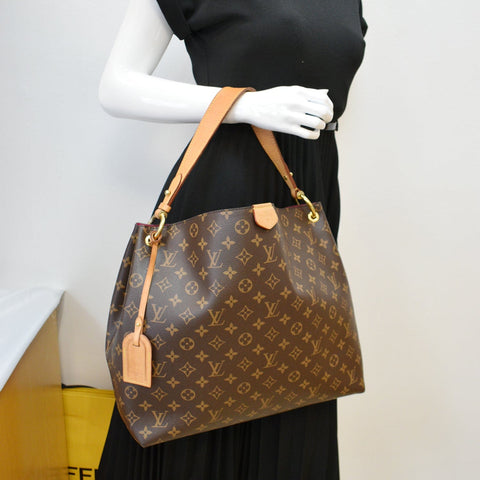 LOUIS VUITTON Graceful MM Monogram Canvas Shoulder Bag Brown