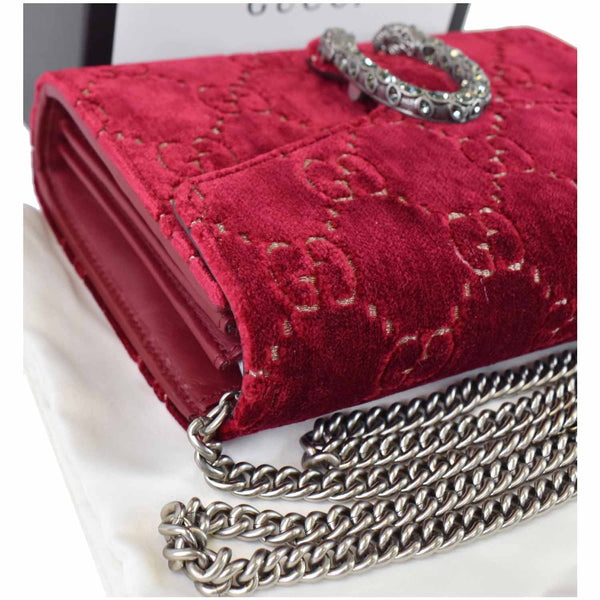 Gucci Dionysus Mini Velvet GG Monogram Canvas Wallet