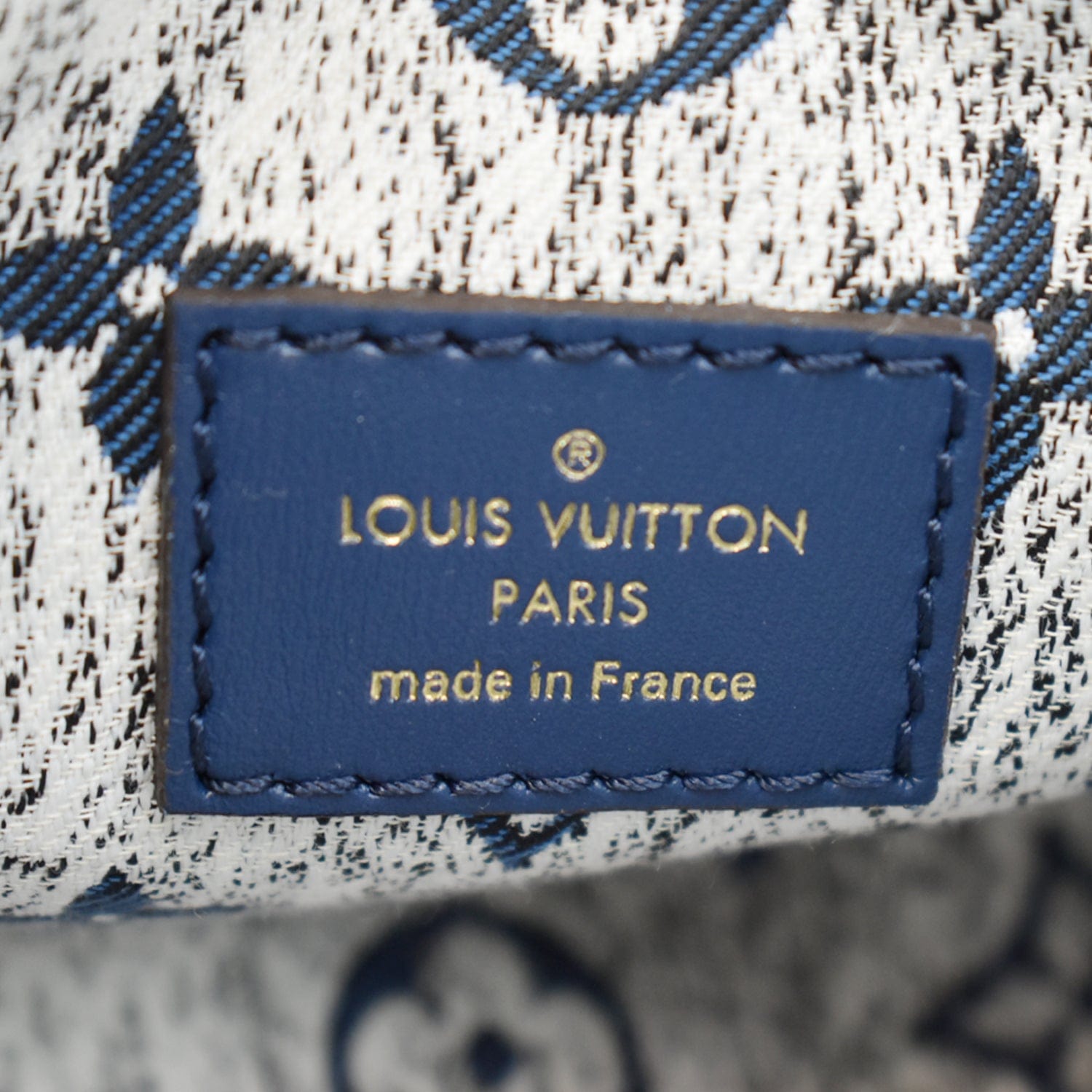 FWRD Renew Louis Vuitton Loop Monogram Jacquard Shoulder Bag in Blue