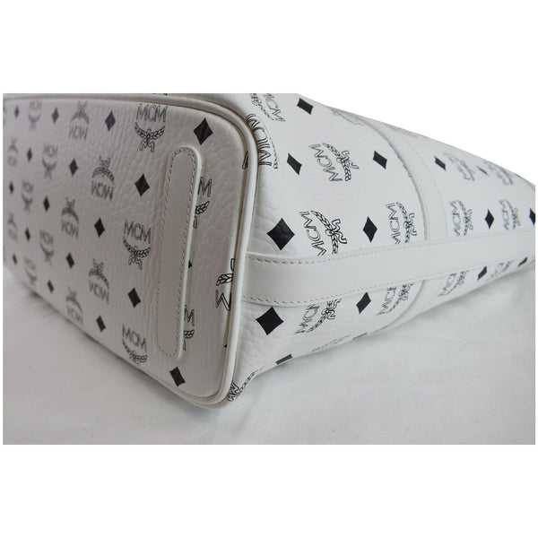 MCM Delmy Shopper Visetos Tote Bag White