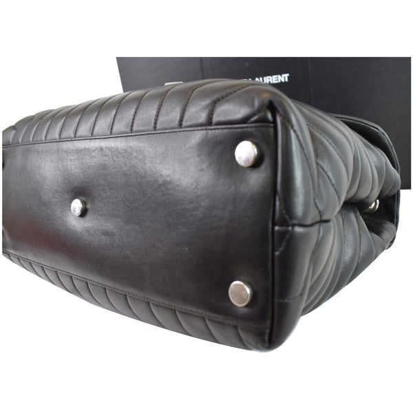 YVES SAINT LAURENT Large Loulou Calfskin Matelasse Chain Shoulder Bag Black