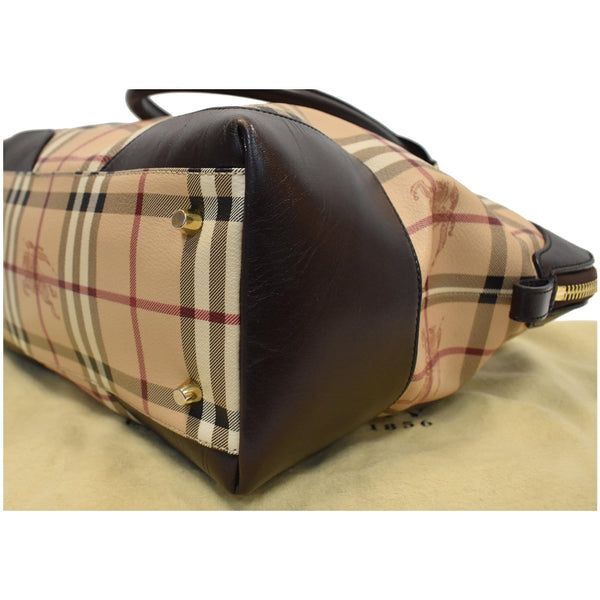 BURBERRY Medium Primrose Haymarket Check Tote Bag Chocolate