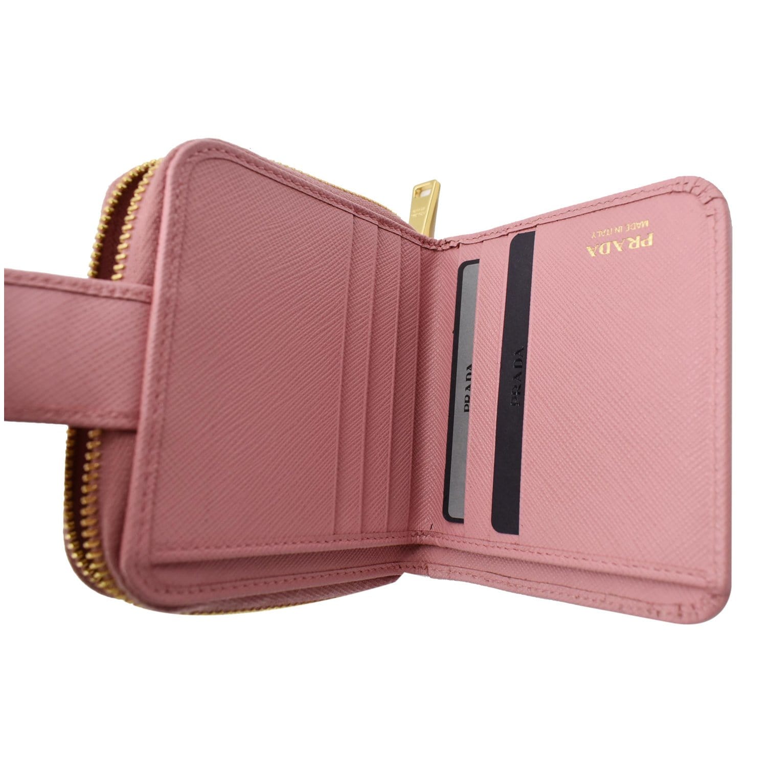 What Goes Around Comes Around Prada Pink Saffiano Wallet on Chain