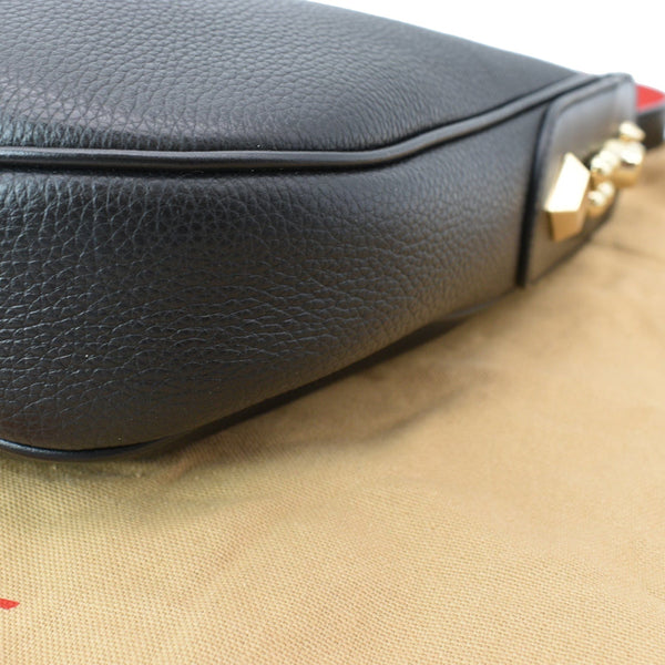 CHRISTIAN LOUBOUTIN Carasky Small Leather Hobo Bag Black