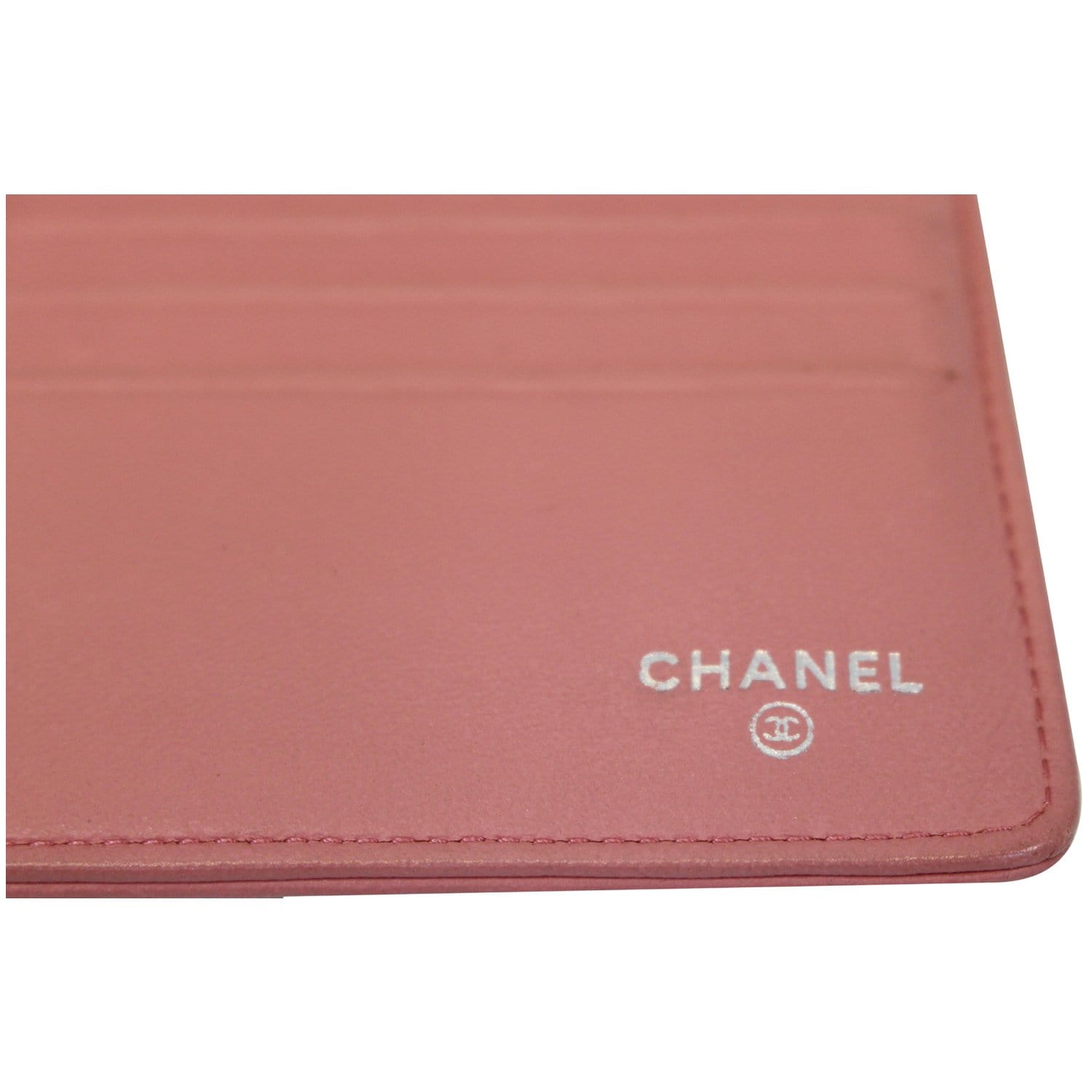 Auth Chanel Butterfly Camellia Long Wallet Fold Leather Orange Silver Coco  Logo