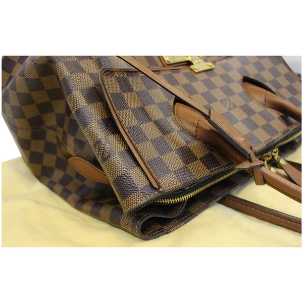 LOUIS VUITTON Ascot Damier Ebene Satchel Bag Brown